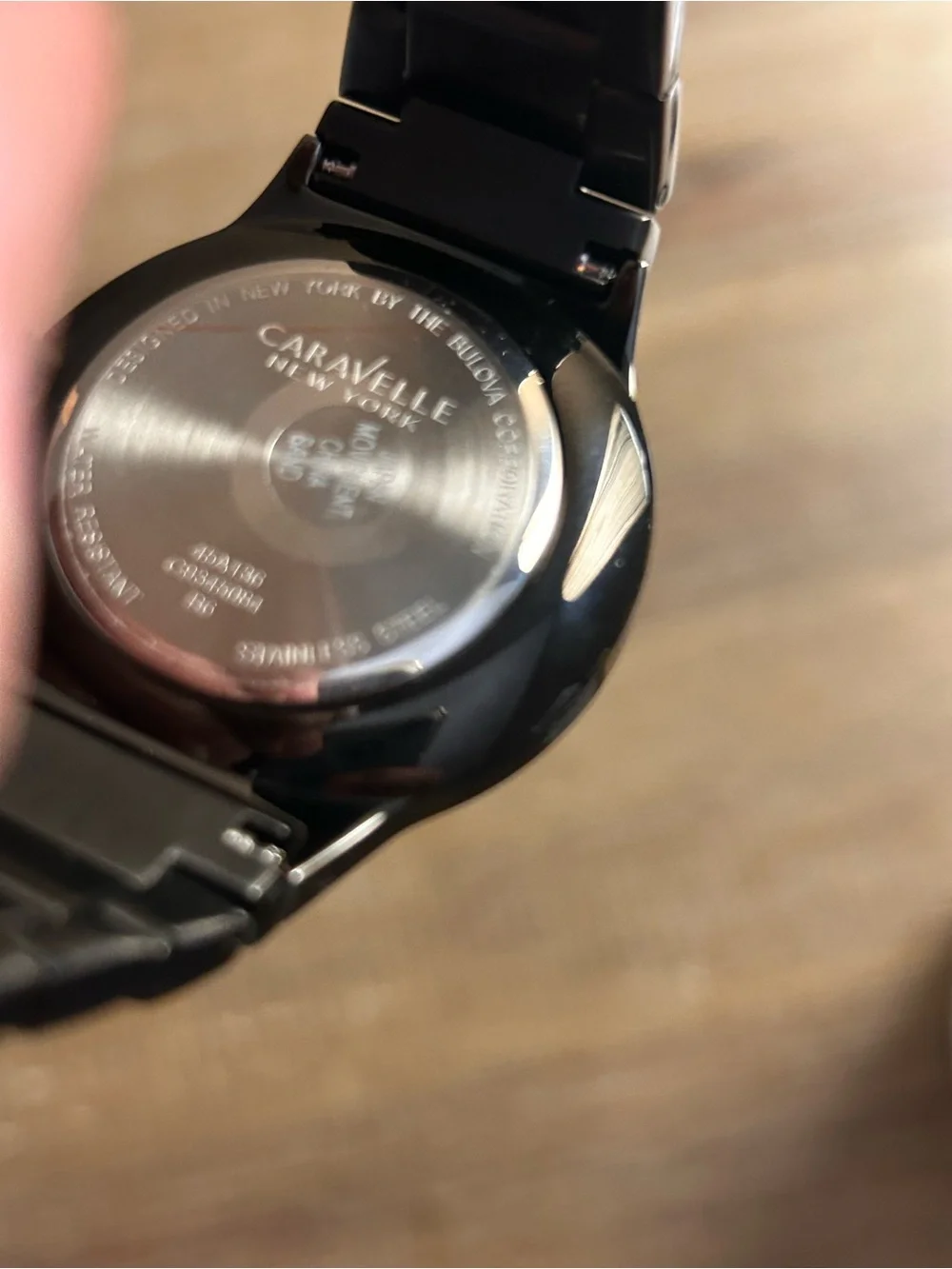 Caravel Black Matte Stainless Steel Dual-Subdial Watch